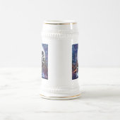 Whimsical Raven Moon Floral gepersonaliseerd Bierpul (Center)