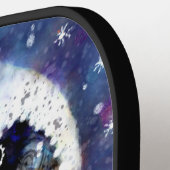 Whimsical Raven Moon Floral gepersonaliseerd Pickleball Paddle (Links Detail)