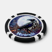 Whimsical Raven Moon Floral gepersonaliseerd Poker Chips (Enkel)
