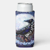 Whimsical Raven Moon Floral gepersonaliseerd Seltzer Blikjeskoeler (Seltzer Voorkant)