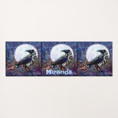 Whimsical Raven Moon Floral gepersonaliseerd Yogamat (Achterkant (horizontaal))