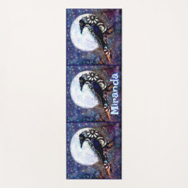 Whimsical Raven Moon Floral gepersonaliseerd Yogamat