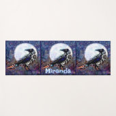 Whimsical Raven Moon Floral gepersonaliseerd Yogamat (Voorkant (horizontaal))