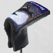 Whimsical Raven Moon Floral Personalized Golfheadcover (3/4 voorkant)