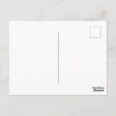 Whimsical Raven Moon Floral Zwart Wit Blauw Briefkaart (Achterkant)