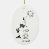 Whimsical Reach for the Stars Inspirerend Quote Keramisch Ornament (Voorkant)