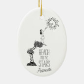 Whimsical Reach for the Stars Inspirerend Quote Keramisch Ornament (Achterkant)