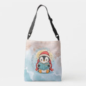 Whimsical Reading Penguin Artistic Cross-Body Bag Crossbody Tas (Achterkant)