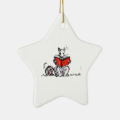 Whimsical  Reading Squirrels Keramisch Ornament (Rechts)