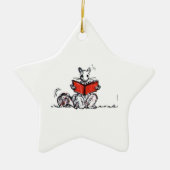 Whimsical  Reading Squirrels Keramisch Ornament (Voorkant)