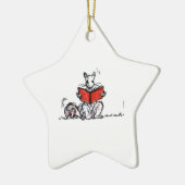 Whimsical  Reading Squirrels Keramisch Ornament (Links)
