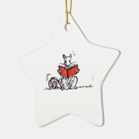 Whimsical  Reading Squirrels Keramisch Ornament (Links)