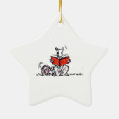 Whimsical  Reading Squirrels Keramisch Ornament (Achterkant)