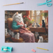 Whimsical Realistic Mama Cat & Kittens Tissuepapier (Craft)