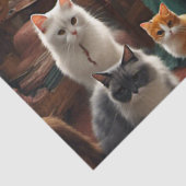 Whimsical Realistic Mama Cat & Kittens Tissuepapier (Detail)