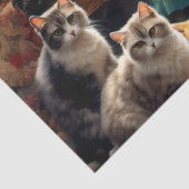 Whimsical Realistic Mama Cat & Kittens Tissuepapier (Detail)