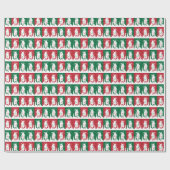 Whimsical Red and Green Goat Holiday Wrap Cadeaupapier (Vlak)
