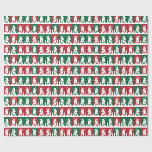 Whimsical Red and Green Goat Holiday Wrap Cadeaupapier (Vlak)