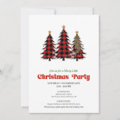 Whimsical Red Black Plaid Christmas Celebration Kaart (Voorkant)