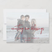 Whimsical Red Blessings 2 Horizontale foto's Feestdagenkaart (Voorkant)