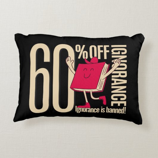 Whimsical Red Book Ignorance Banned Accent Throw  Kussen (Achterkant)