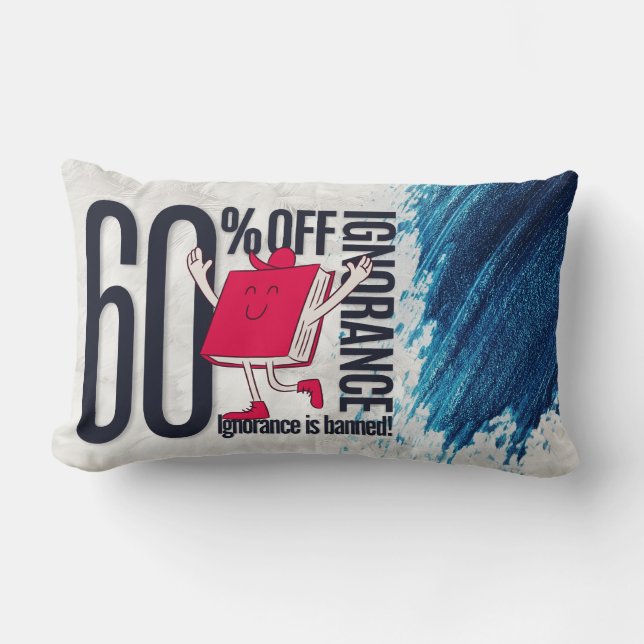 Whimsical Red Book Ignorance Banned Lumbar Throw  Kussen (Voorkant)