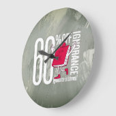 Whimsical Red Book Ignorance is Banned Acrylic Grote Klok (Hoek)