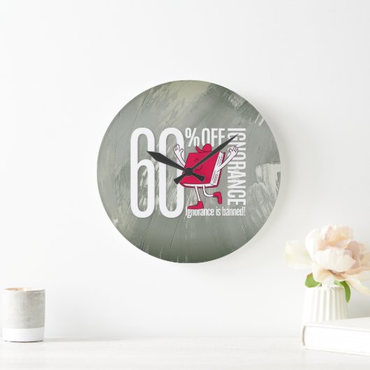 Whimsical Red Book Ignorance is Banned Acrylic Grote Klok (Huis)