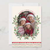 Whimsical Red Bow Family Photo Classic Feestdagenkaart (Voorkant)