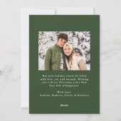 Whimsical Red Bow Garland Christmas 2 Photo Feestdagenkaart (Achterkant)