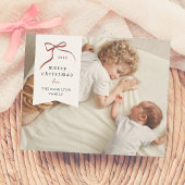 Whimsical Red Bow Kerstvakantie Foto Budget