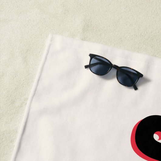 Whimsical Red Cherry Shadow Lettering Strandlaken (In situ)