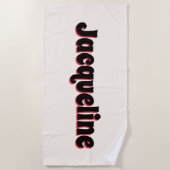 Whimsical Red Cherry Shadow Lettering Strandlaken (Voorkant)