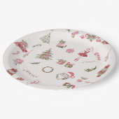 Whimsical Red Christmas Baby Shower Paper Plates Papieren Bordje (Gekanteld)