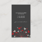 Whimsical Red Dandelions Love Hearts Moderne Chic Visitekaartje (Achterkant)