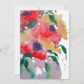 Whimsical Red en Yellow Flowers in een Pinky Vase  Bedankkaart (Voorkant)