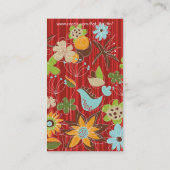 Whimsical Red Floral Garden Blooms Modern Chic Visitekaartje (Achterkant)