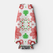 Whimsical Red Flowers Green Leaves On White Art  Flesjeskoeler (Voorkant)