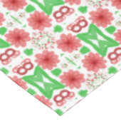 Whimsical Red Flowers Green Leaves On White Art Tafelkleed (Gekanteld)