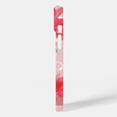 Whimsical Red Flowers Swirly Leaves Add Name Roze Case-Mate iPhone Case (Achterkant / Links)