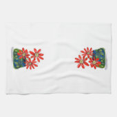 Whimsical Red Flowers Theedoek (Horizontaal)