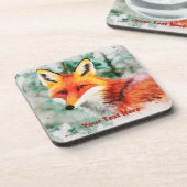Whimsical Red Fox Bier Onderzetter (Linkerzijde)