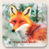 Whimsical Red Fox Bier Onderzetter (Voorkant)