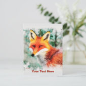 Whimsical Red Fox Briefkaart (Staand voorkant)
