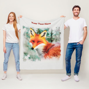 Whimsical Red Fox Fleece Deken