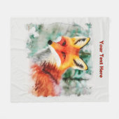 Whimsical Red Fox Fleece Deken (Voorkant (Horizontaal))