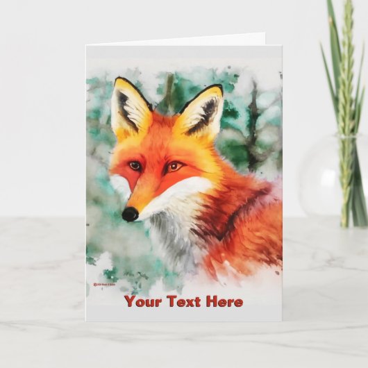 Whimsical Red Fox Kaart (Voorkant)
