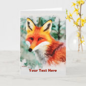 Whimsical Red Fox Kaart (Gele Bloem)