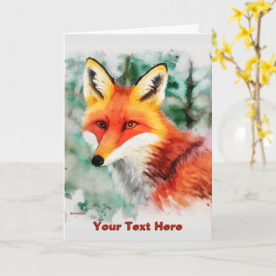 Whimsical Red Fox Kaart