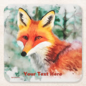 Whimsical Red Fox Kartonnen Onderzetters (Voorkant)